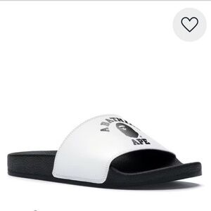A Bathing Ape Bape Slide, Men’s Slide Sandals, SS19 College Logo White, Size 7